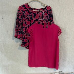 Simply Styled Pink and Floral Blouse Duo Large